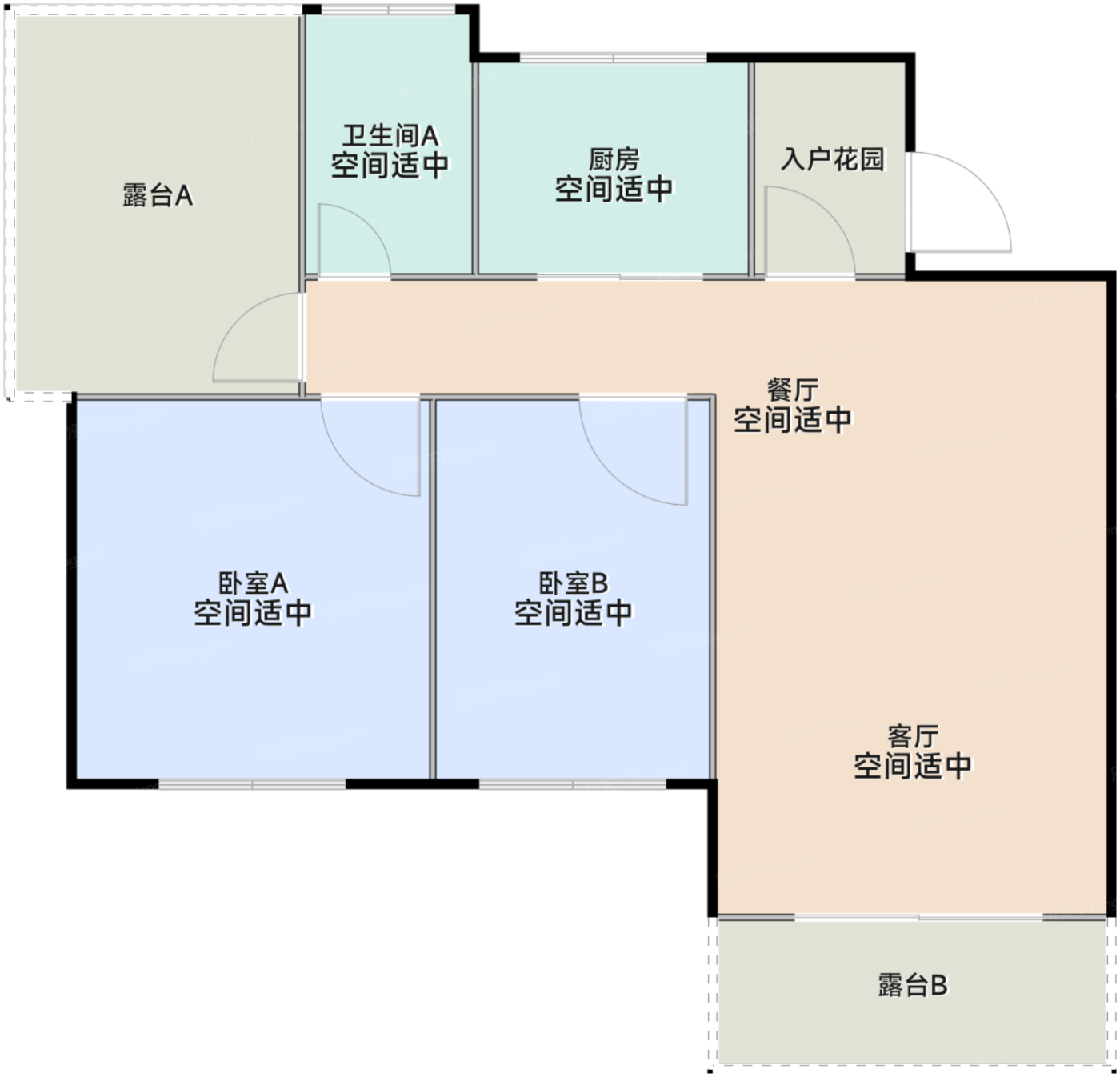 一期13幢花园洋房标准层H7户型