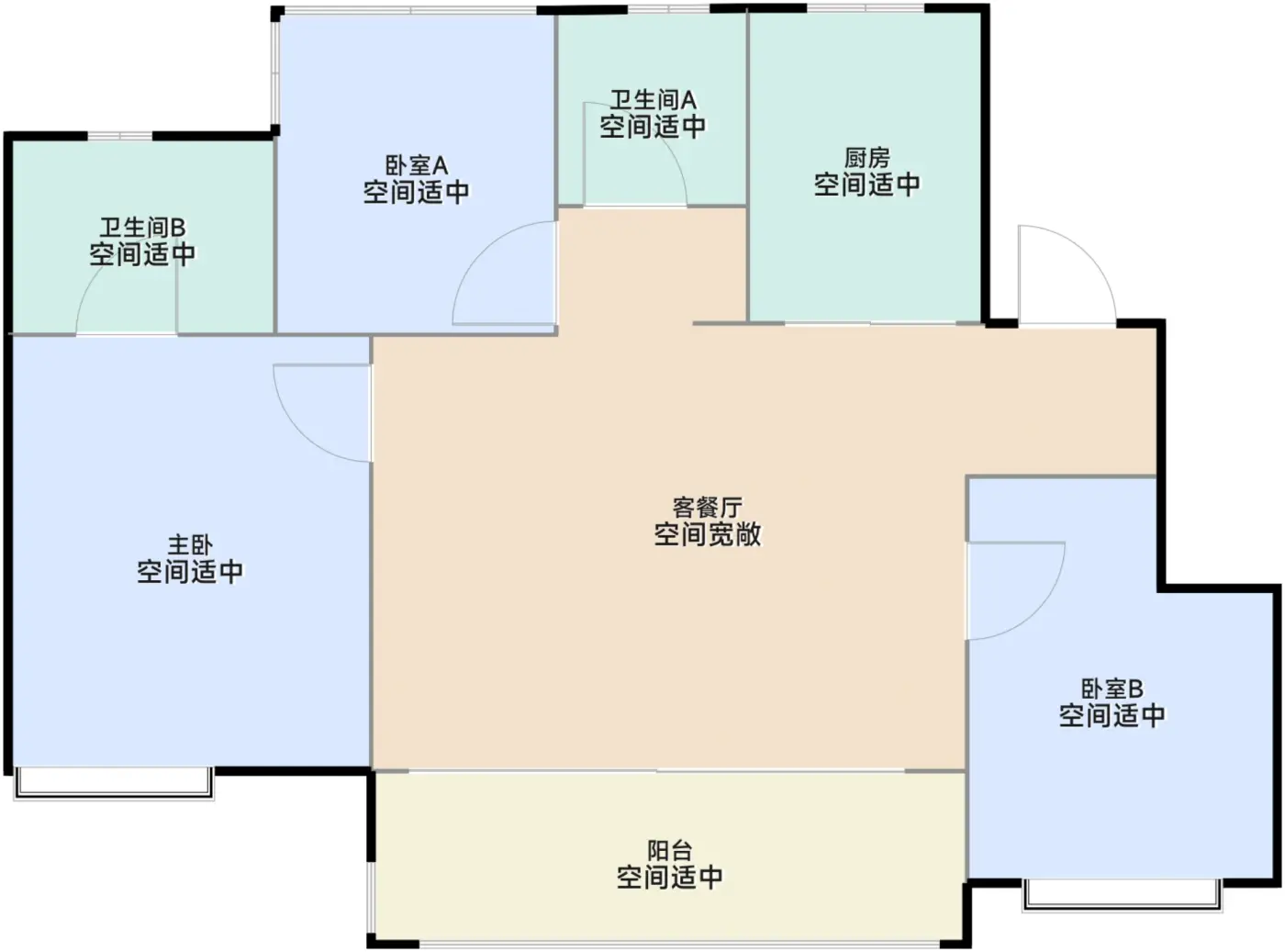 洋房98平米E户型